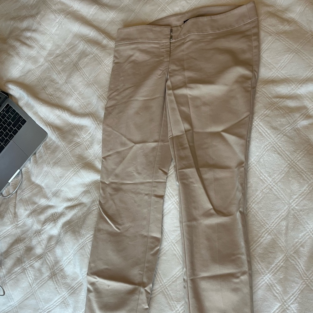 Ann Taylor khaki cream modern work pants